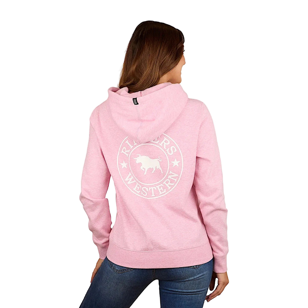 Ringers Western Women's Signature Bull Women's Pullover Hoodie - Pink Marle
