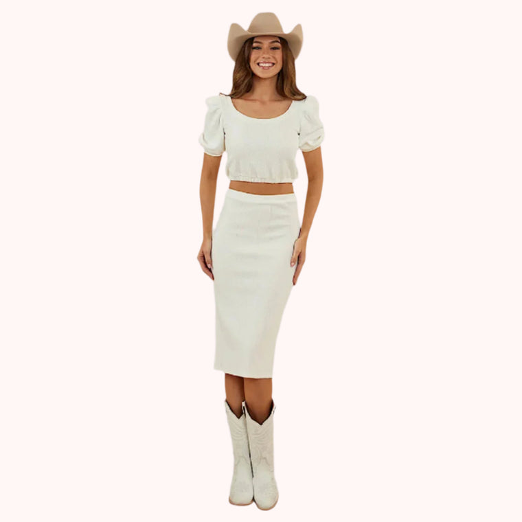 Ringers Western Women's Paloma Midi Skirt - White