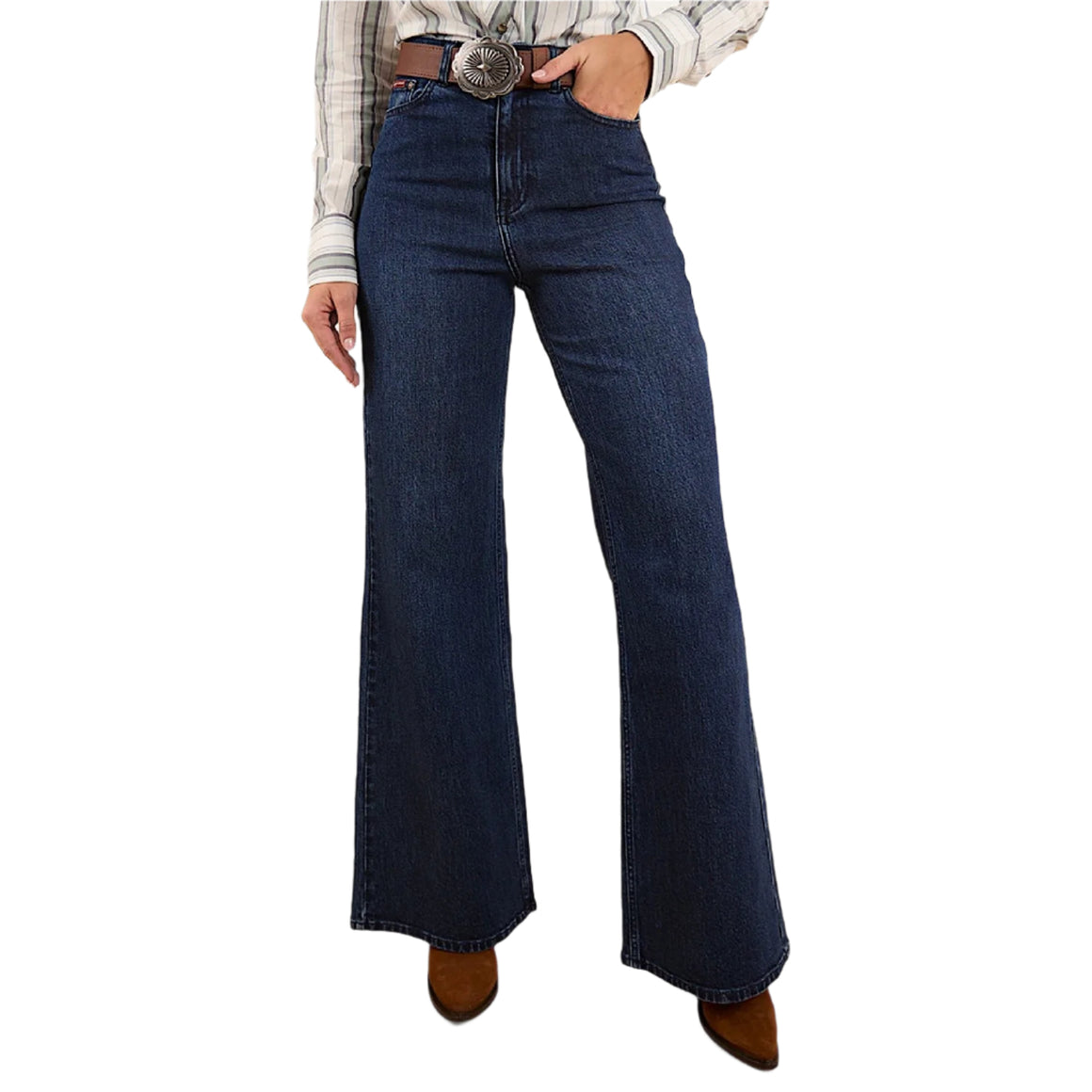 Ringers Western Women's Visalia Wide Leg Jean - Dark Wash Blue