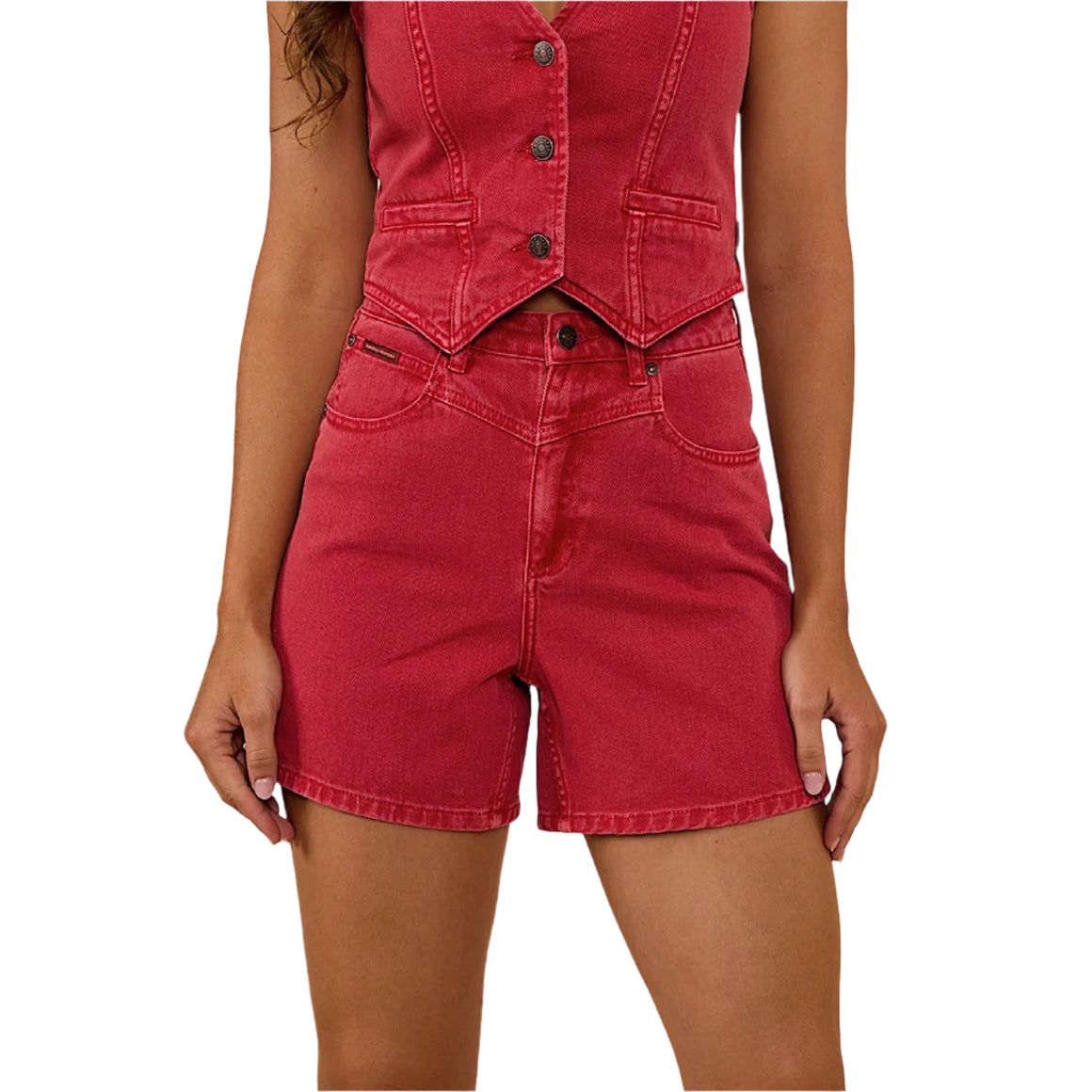 Ringers Western Women's Saige High Rise Denim Short - Red