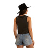 Ringers Western Women's Chasing Cowboys Crop Muscle Tank - Charcoal