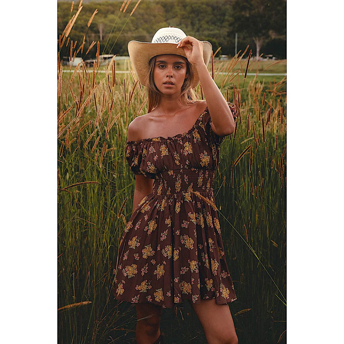 Ringers Western Women’s Madison Shirred Mini Dress - Toffee