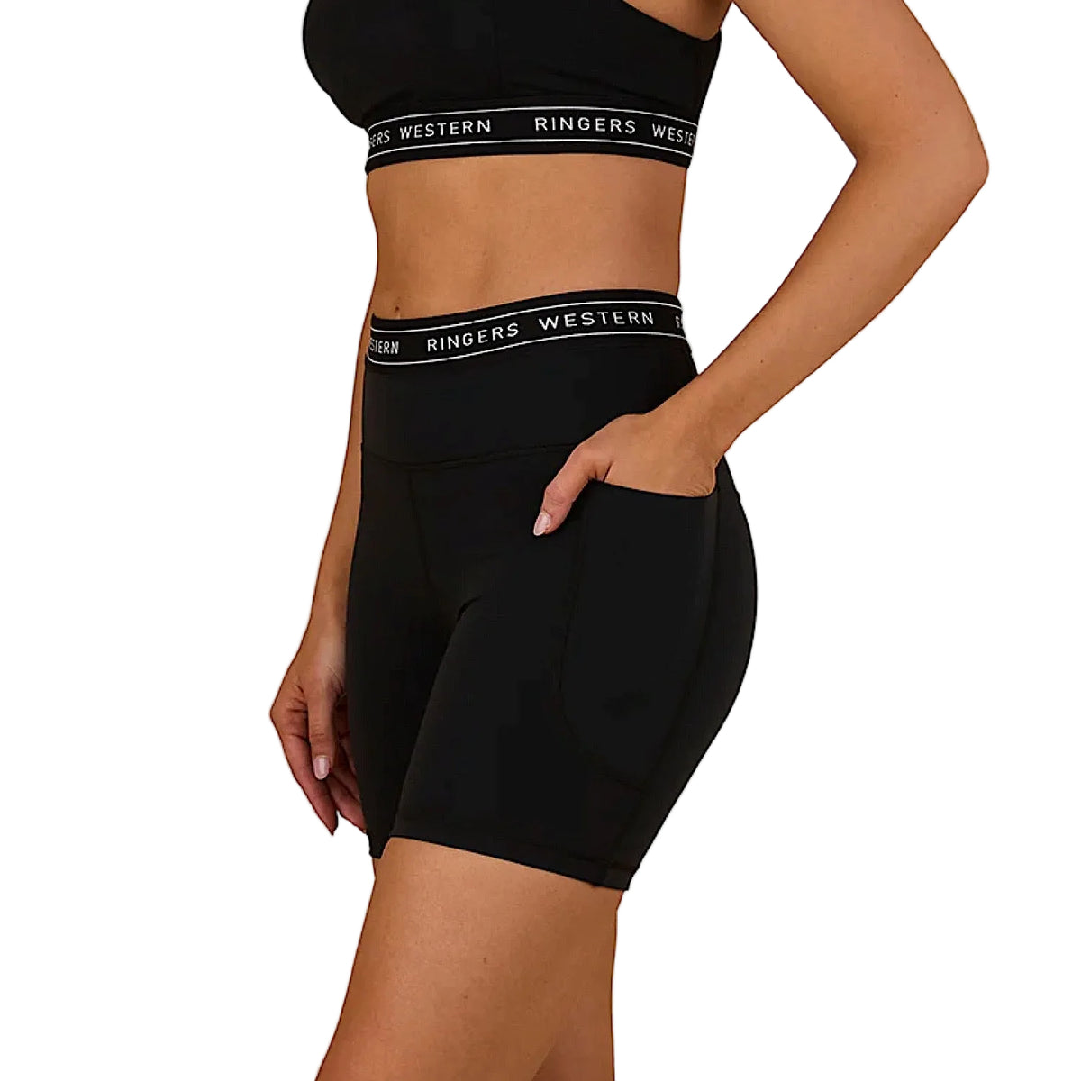 Ringers Western Women’s Ringers Active Logo Elastic Pocket Short - Black