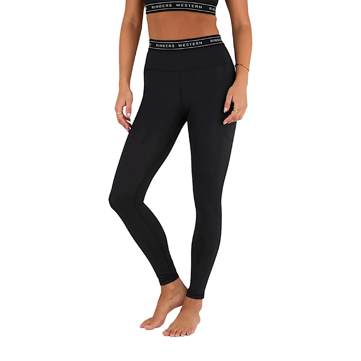 Ringers Western Womens Ringers Active Logo Elastic Pocket Legging - Black