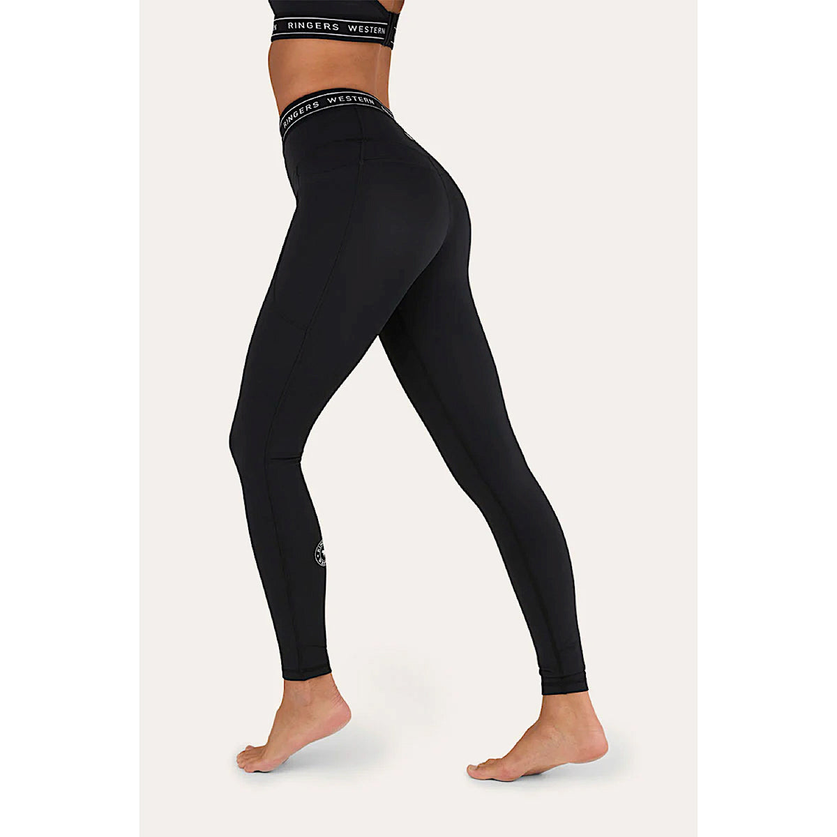 Ringers Western Womens Ringers Active Logo Elastic Pocket Legging - Black