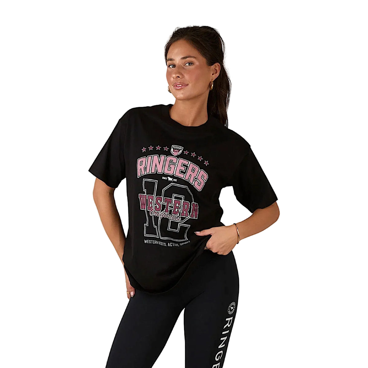 Ringers Western Women’s Division Oversized Sport T-Shirt - Black