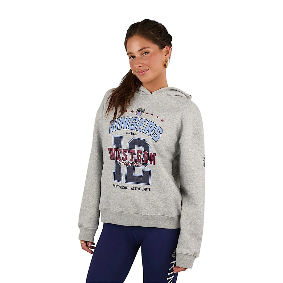 Ringers Western Women’s Ace Oversized Hoodie - Grey Marle