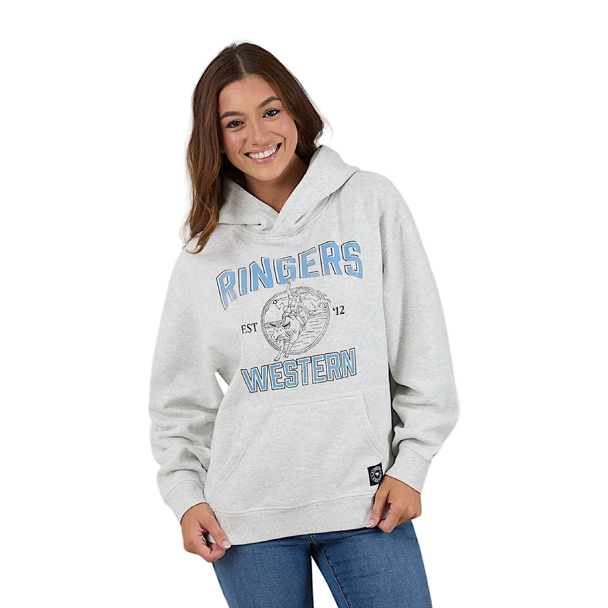 Ringers Western Women's RW College Oversized Hoodie - Light Grey Marle