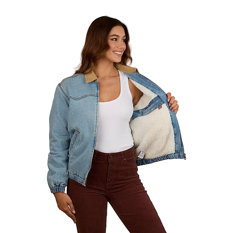Ringers Western Women’s Charley Western Bomber Jacket - Light Wash Blue