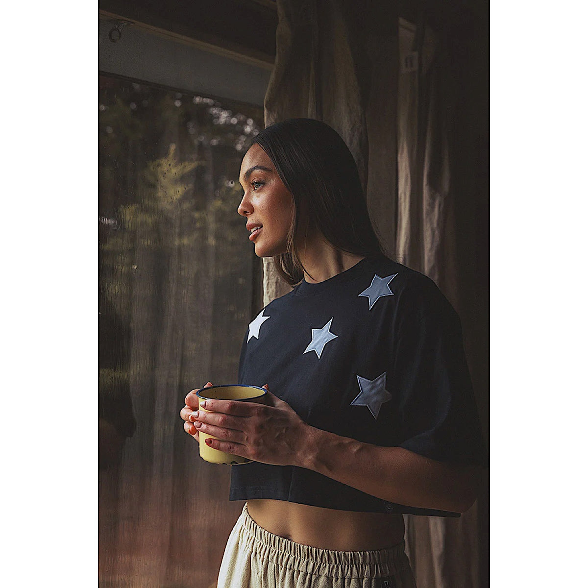 Ringers Western Women’s Twilight Oversized Cropped T-Shirt - Black