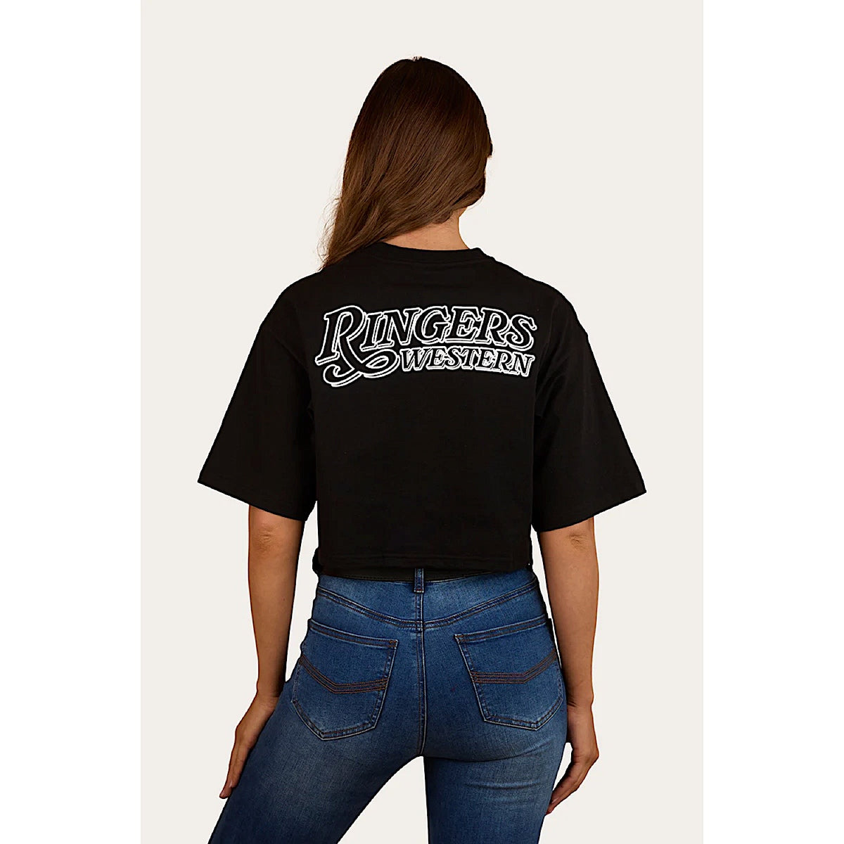 Ringers Western Women’s Twilight Oversized Cropped T-Shirt - Black