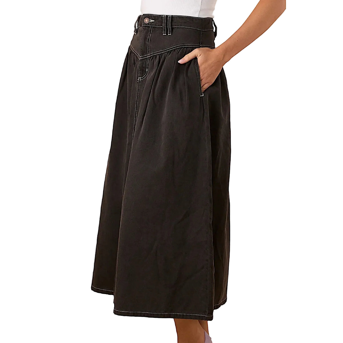 Ringers Western Women’s Sarina Midi Skirt - Washed Black