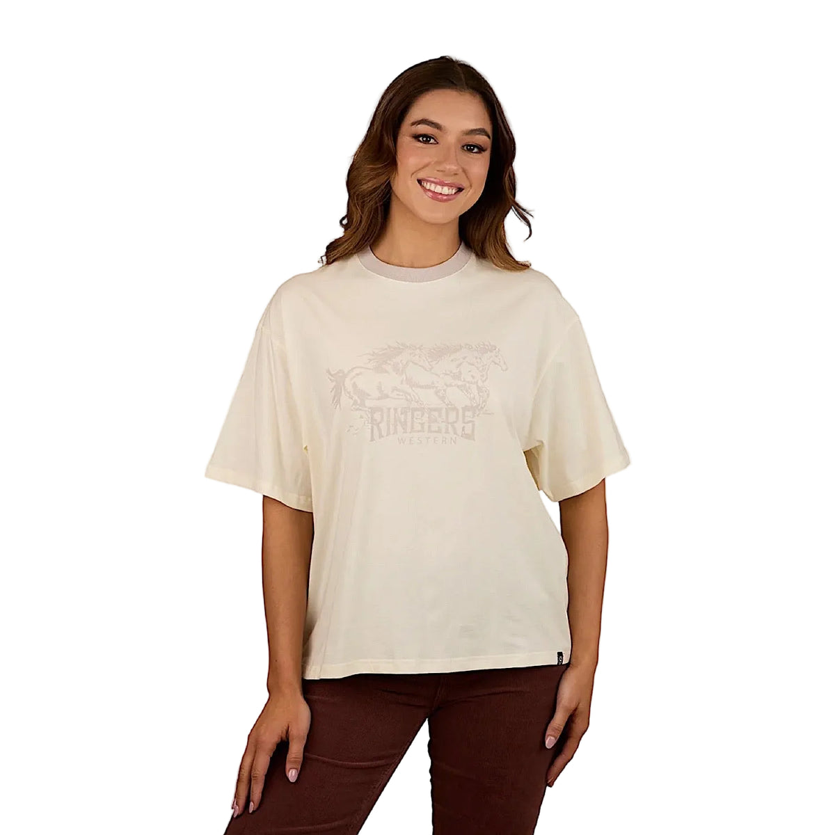 Ringers Western Women’s Stampede Oversized Shirt - Bone