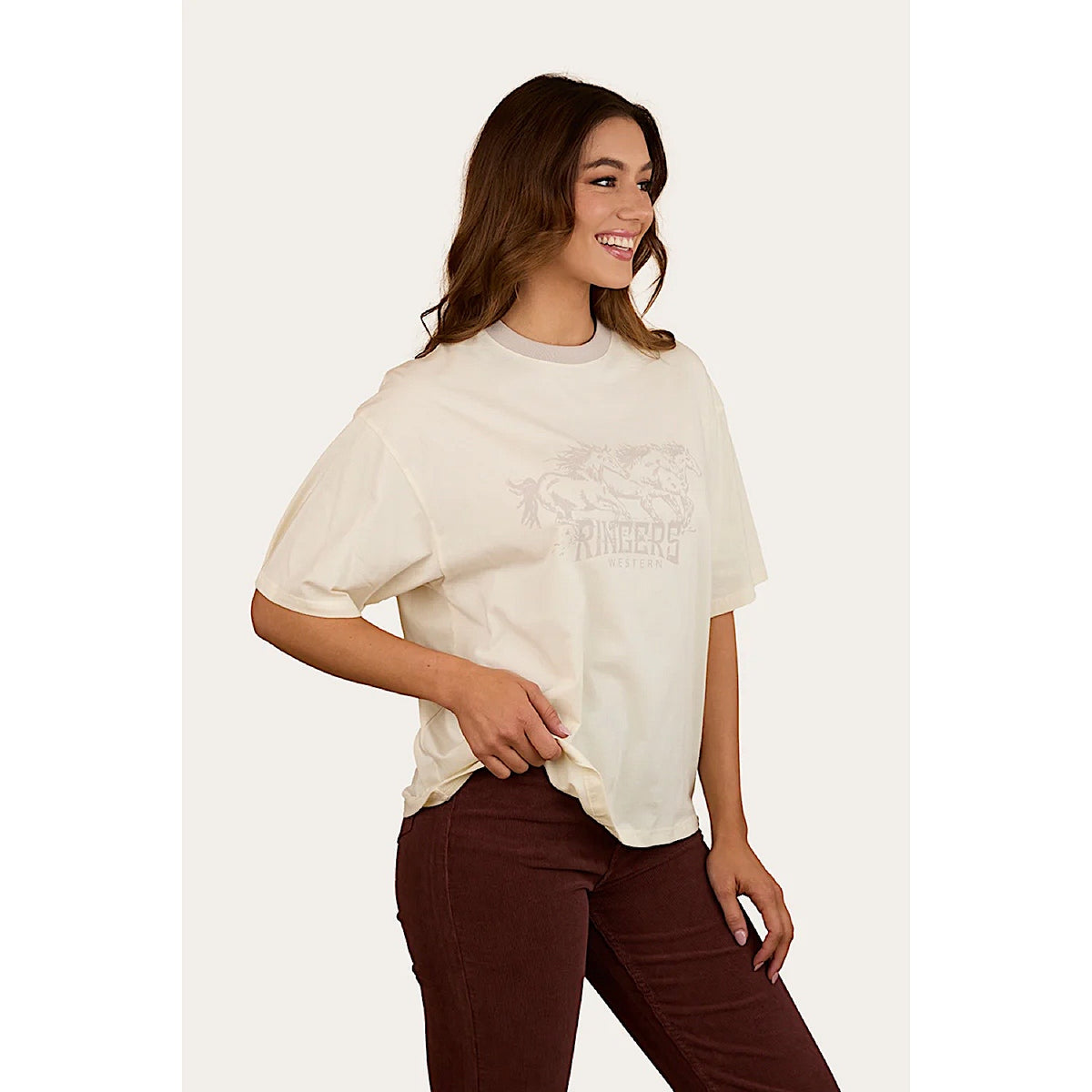 Ringers Western Women’s Stampede Oversized Shirt - Bone