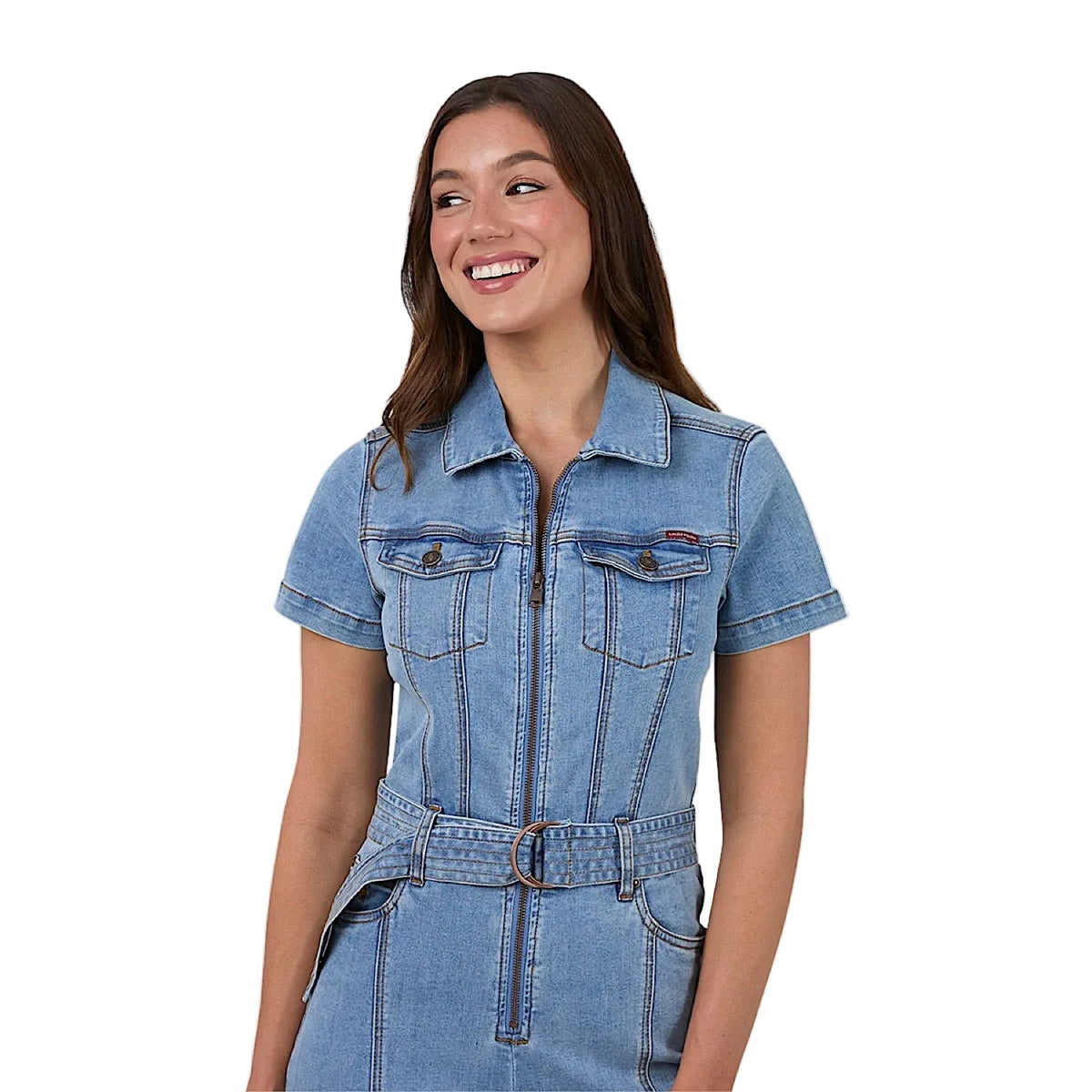 Ringers Western Women's Jazmine Bootleg Jumpsuit - Light Blue