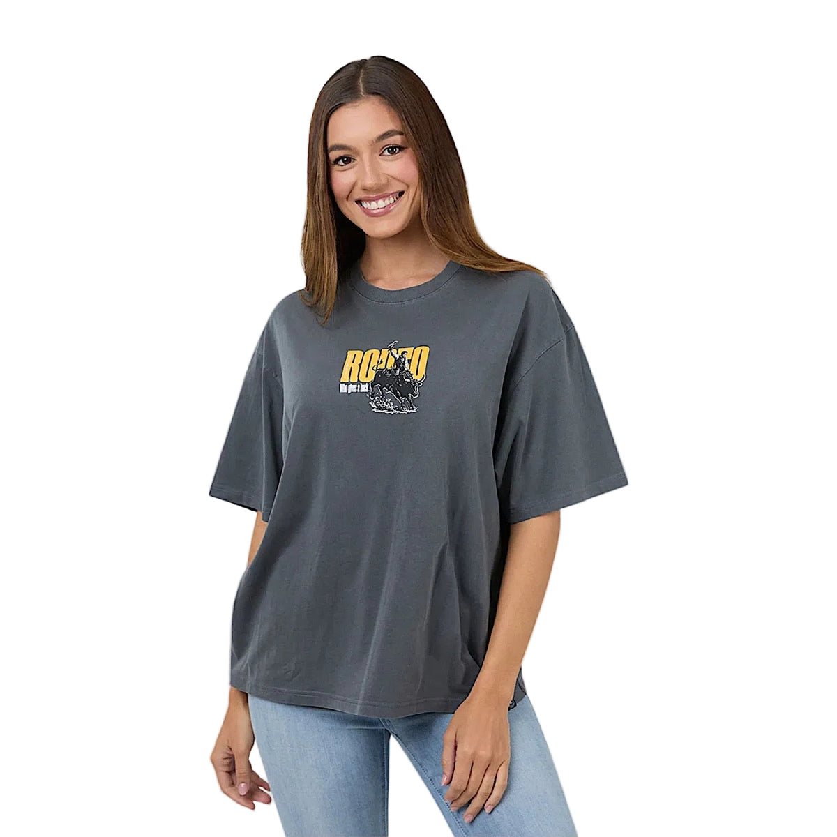 Ringers Western Women's Who Gives A Buck Oversized T-Shirt - Washed Black