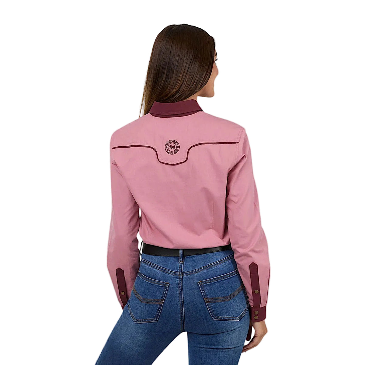 Ringers Western Women's Clara Western Shirt - Dusty Pink/Plum