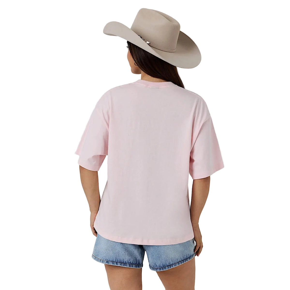 Ringers Western Women's Cowboy Tears Oversizes T-Shirt - Barely Pink