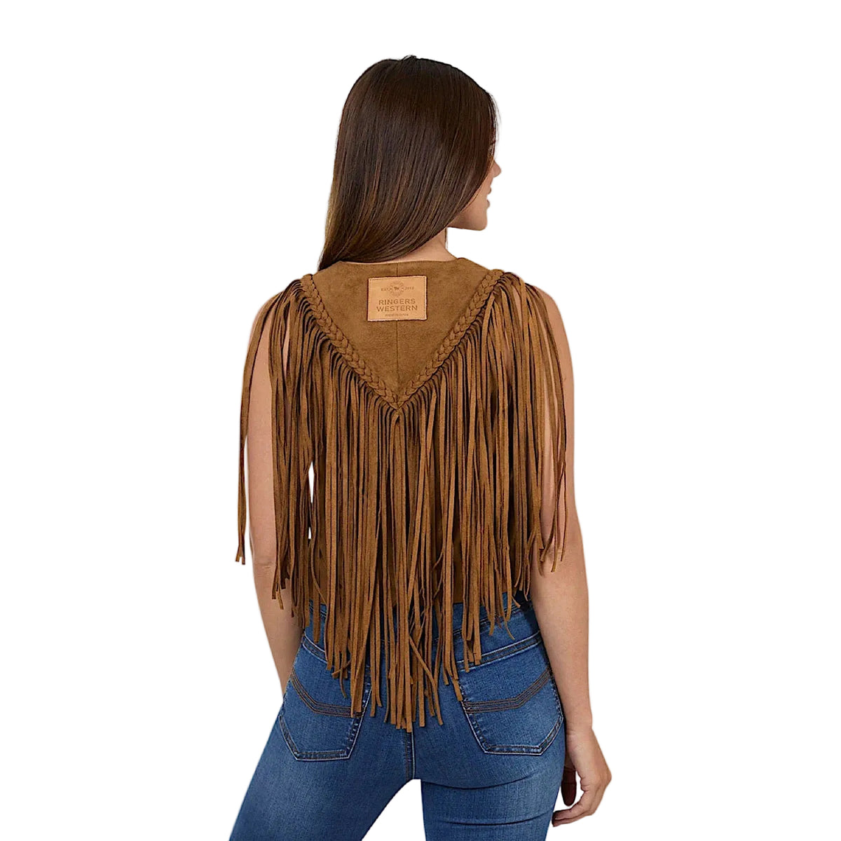Ringers Western Women's Wanderlust Faux Suede Fringe Vest - Copper