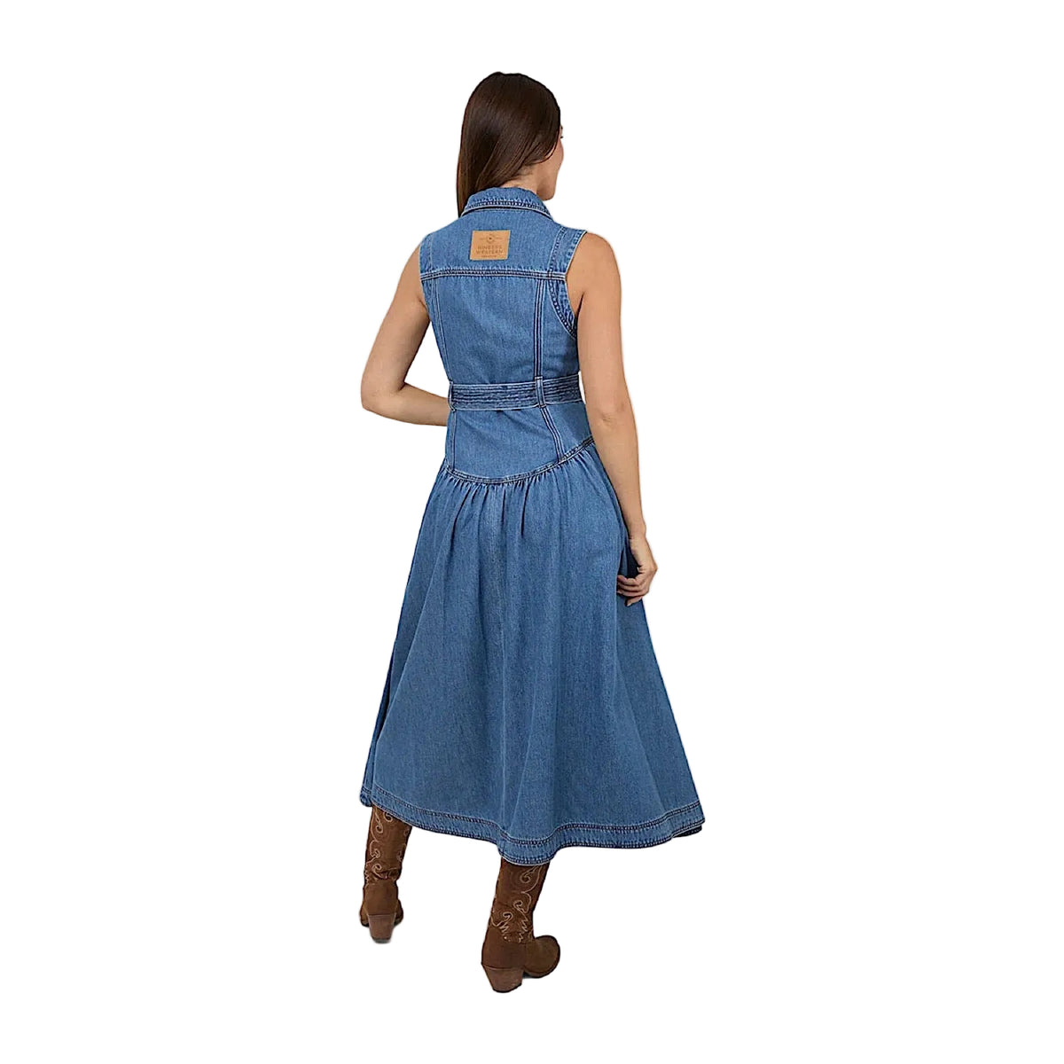 Ringers Western Women's Winona Lace Front Midi Dress - Mid Blue