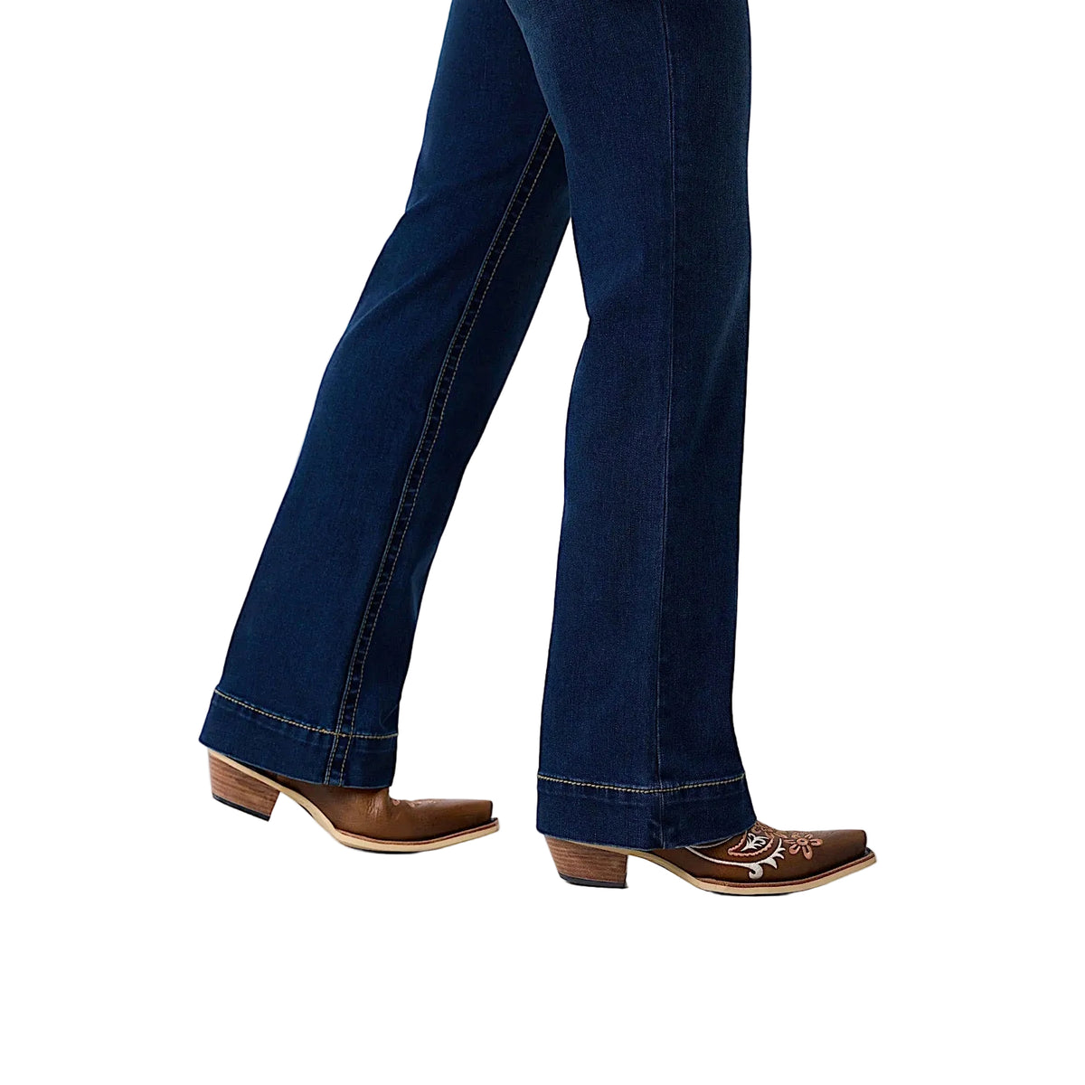 Ringers Western Women's Indi Rodeo High Rise Wide Bootleg Jean - Dark Blue