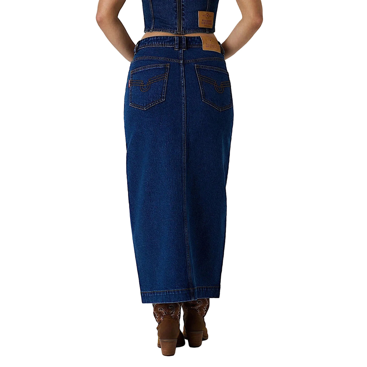 Ringers Western Women's Kathlene Mid Rise Maxi Skirt - Classic Blue