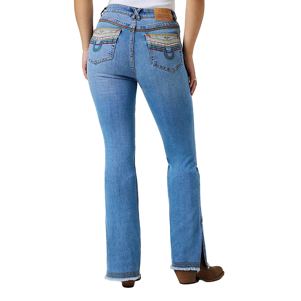 Ringers Western Women's Penny Rodeo Festival High Rise Bootleg Jean - Mid Blue