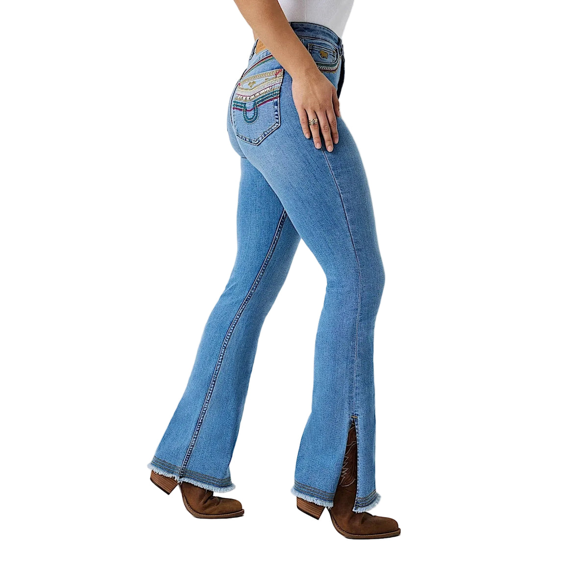 Ringers Western Women's Penny Rodeo Festival High Rise Bootleg Jean - Mid Blue