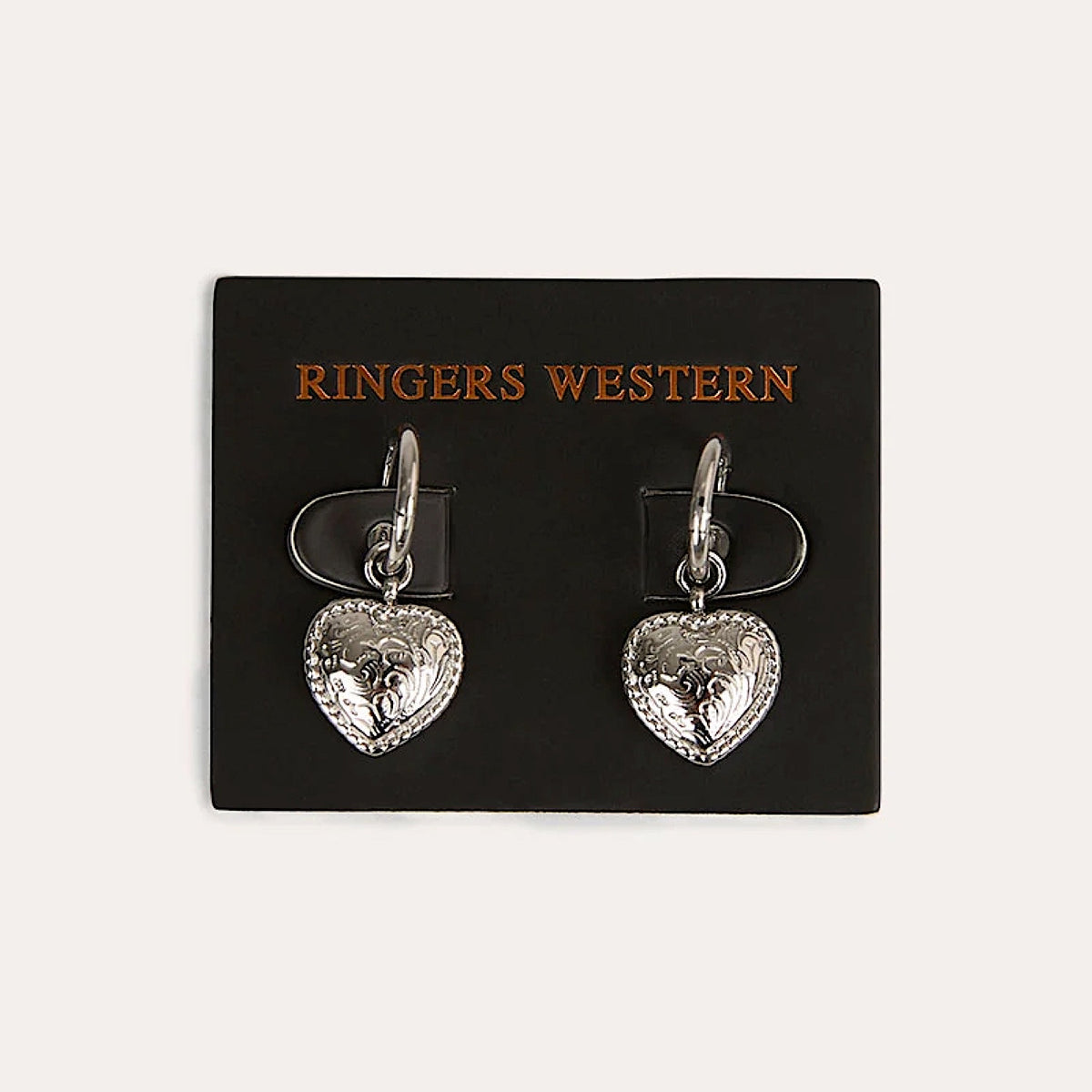 Ringers Western Women's Sweet Heart Huggie Earrings - Silver