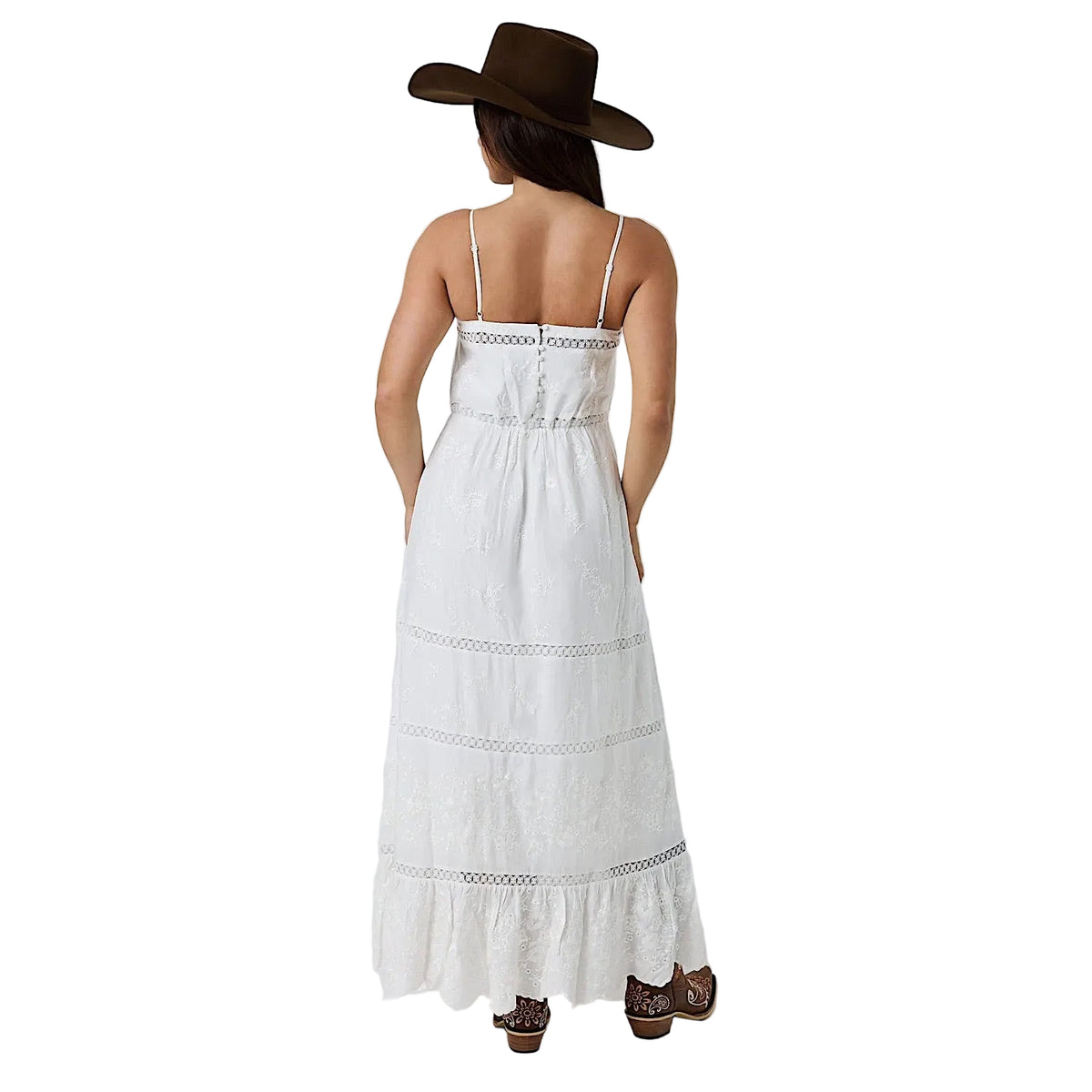 Ringers Western Women's Marisol Broderie Maxi Dress - White