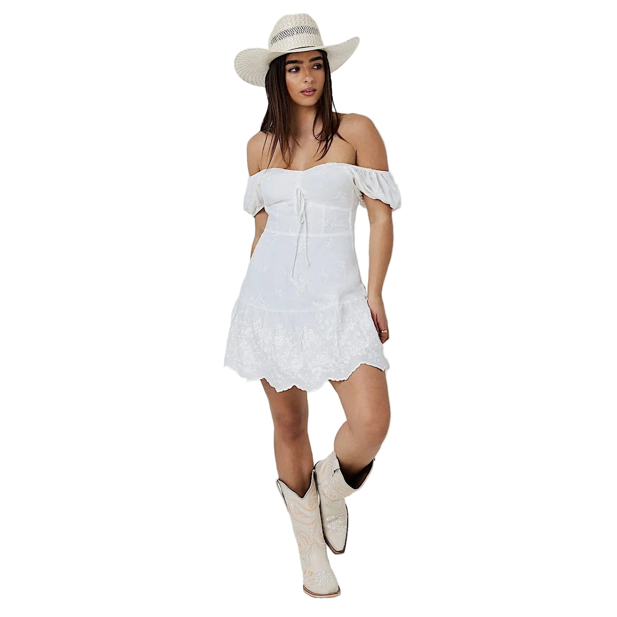 Ringers Western Women's Marisol Broderie Mini Dress - White