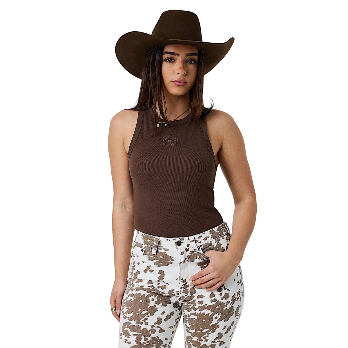 Ringers Western Women's Essential Classic Rib Tank - Chocolate
