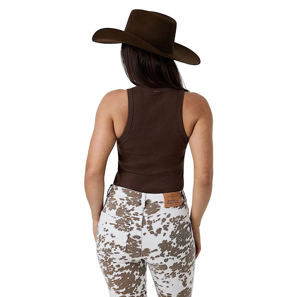Ringers Western Women's Essential Classic Rib Tank - Chocolate
