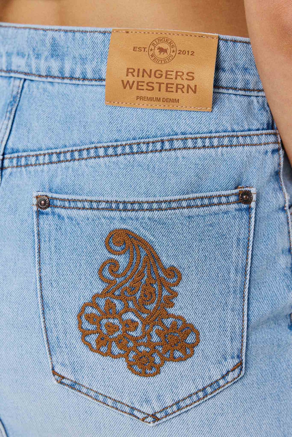 Ringers Western Women's Once a Cowgirl Mini Skirt - Vintage Light Blue