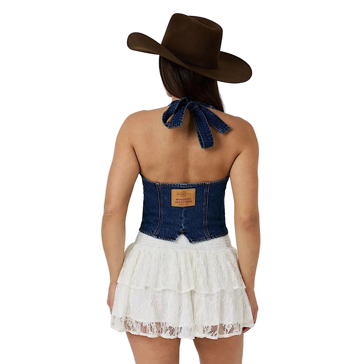 Ringers Western Women's Almost A Cowgirl Shirred Mini Skirt - Off White
