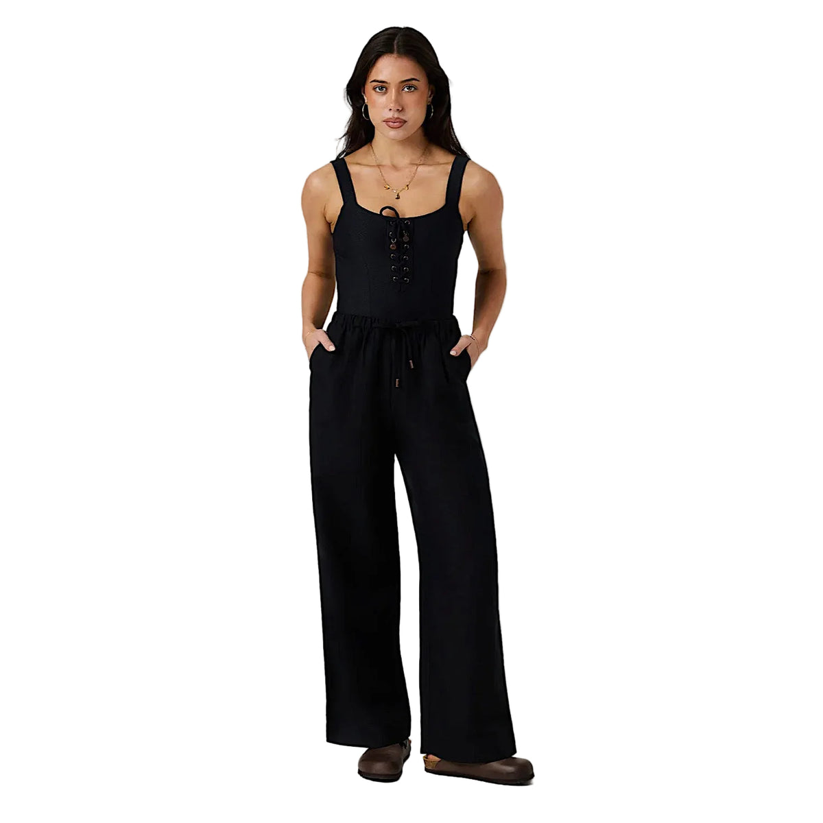 Ringers Western Women's Throw On Drawstring Beach Pant - Black