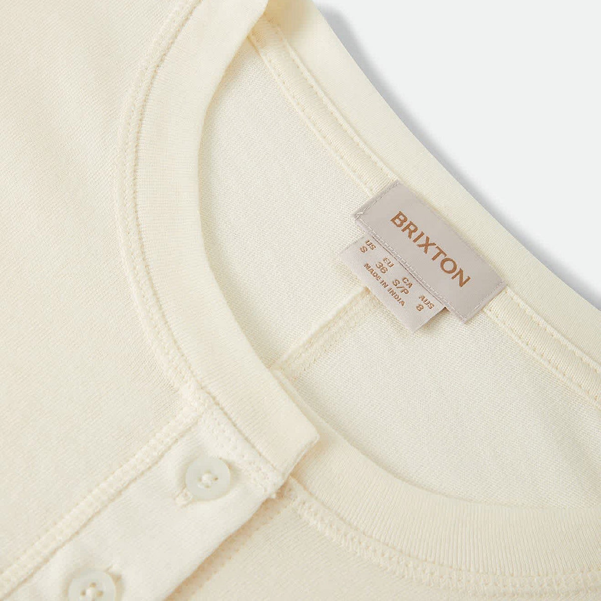 Brixton Women's Carefree Organic Garment Dyed Cropped Henley - Off White/Rust