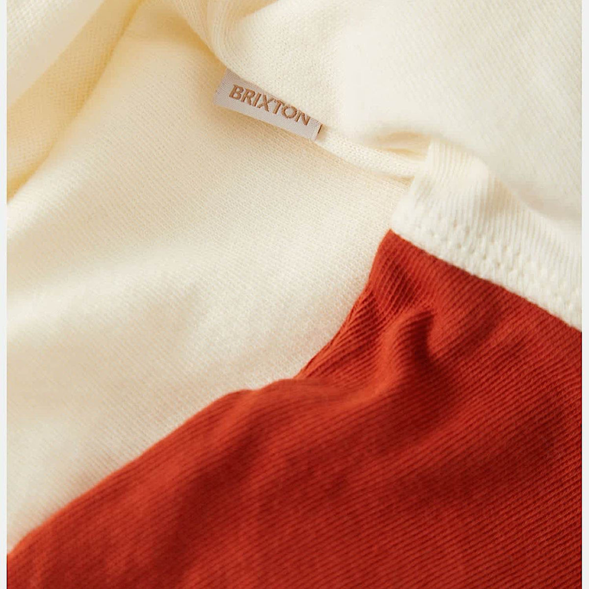 Brixton Women's Carefree Organic Garment Dyed Cropped Henley - Off White/Rust