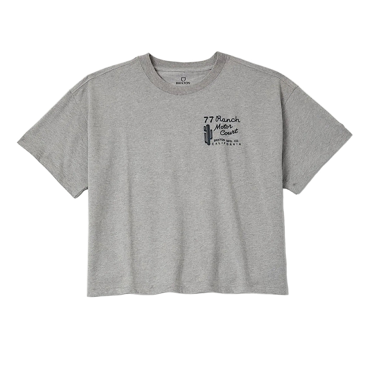 Brixton Women's Ranch Motor Court Boxy Cropped Tee - Heather Grey