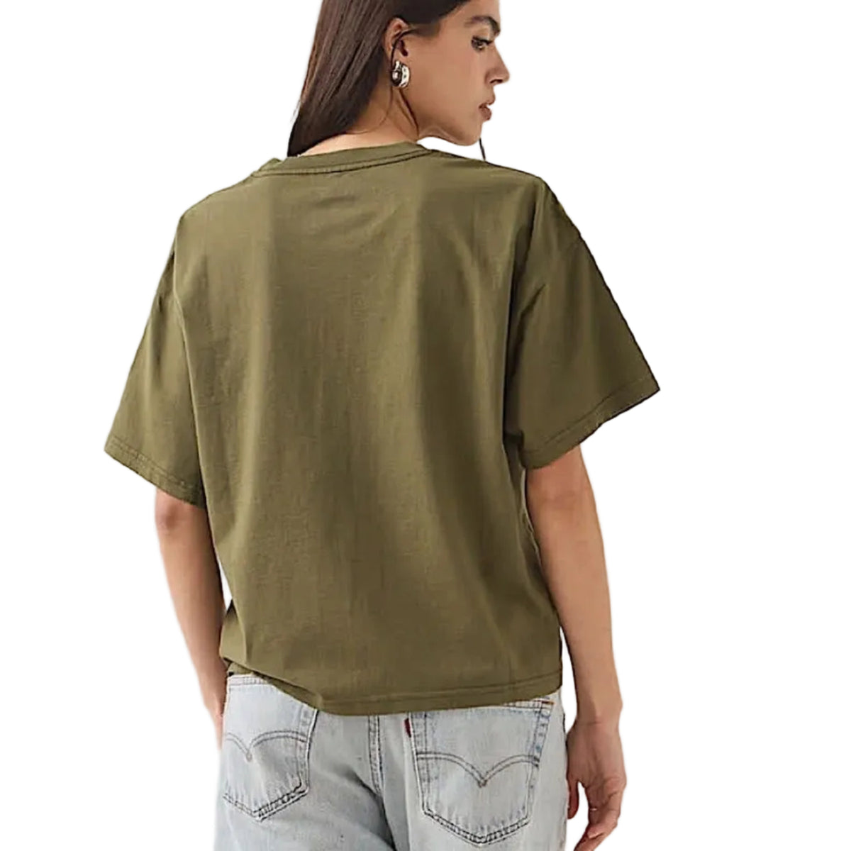 Brixton Women's Your Destination Awaits Boxy Cropped Tee - Dark Olive