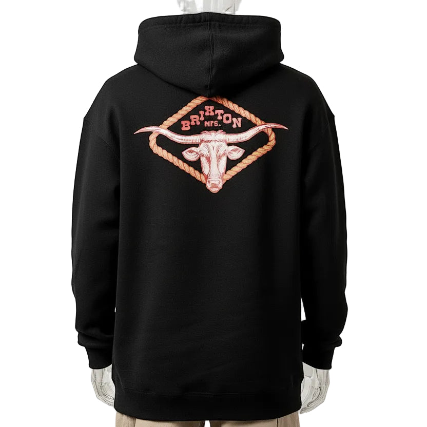 Brixton Men’s Longhorn Hoodie - Black/Bronze/Red