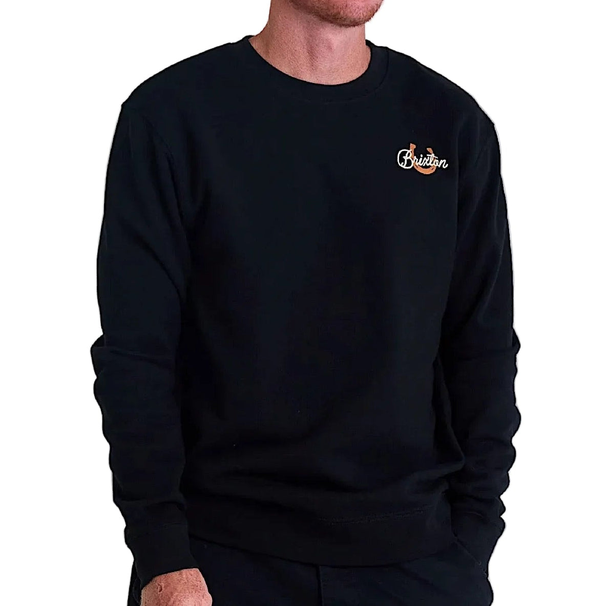 Brixton Men's Lasso Crew - Black / Bronze / Red