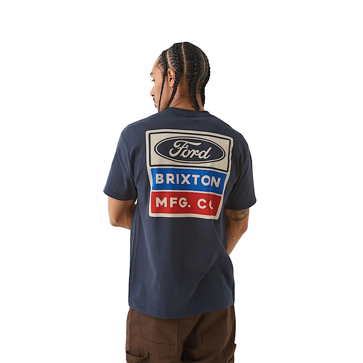 Brixton Men's Ford Service Dept Pocket Tee - American Navy