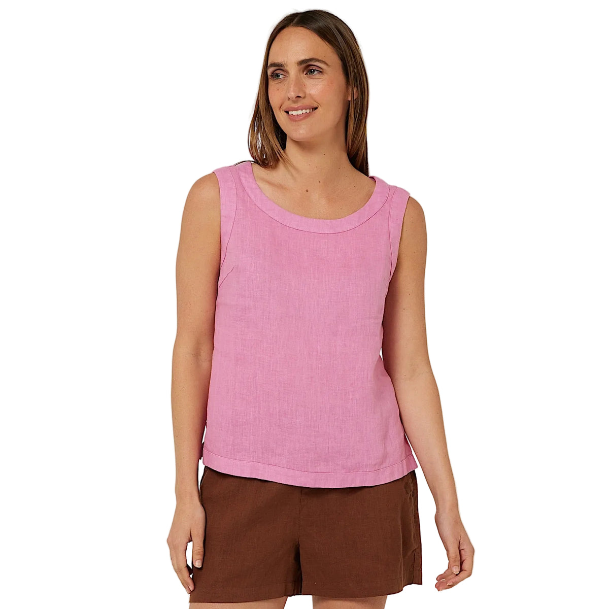 Pilbara Women's Gabriella Linen Singlet - Crocus