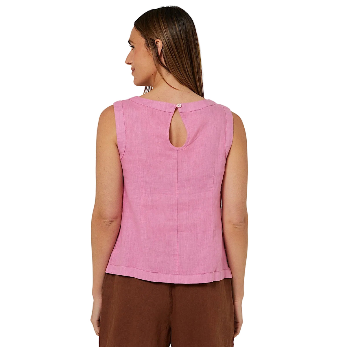 Pilbara Women's Gabriella Linen Singlet - Crocus