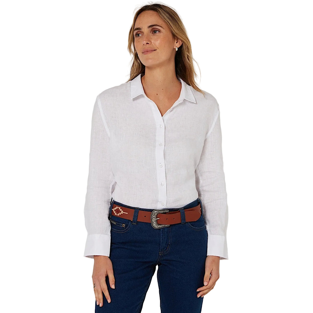 Pilbara Women's Florence Classic Linen Shirt - White