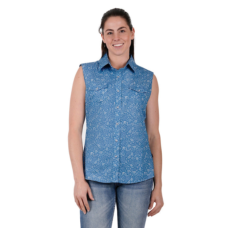 Pure Western Womens Giselle Shirt-Chambray