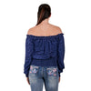 Pure Western Womens Emma Blouse-Navy