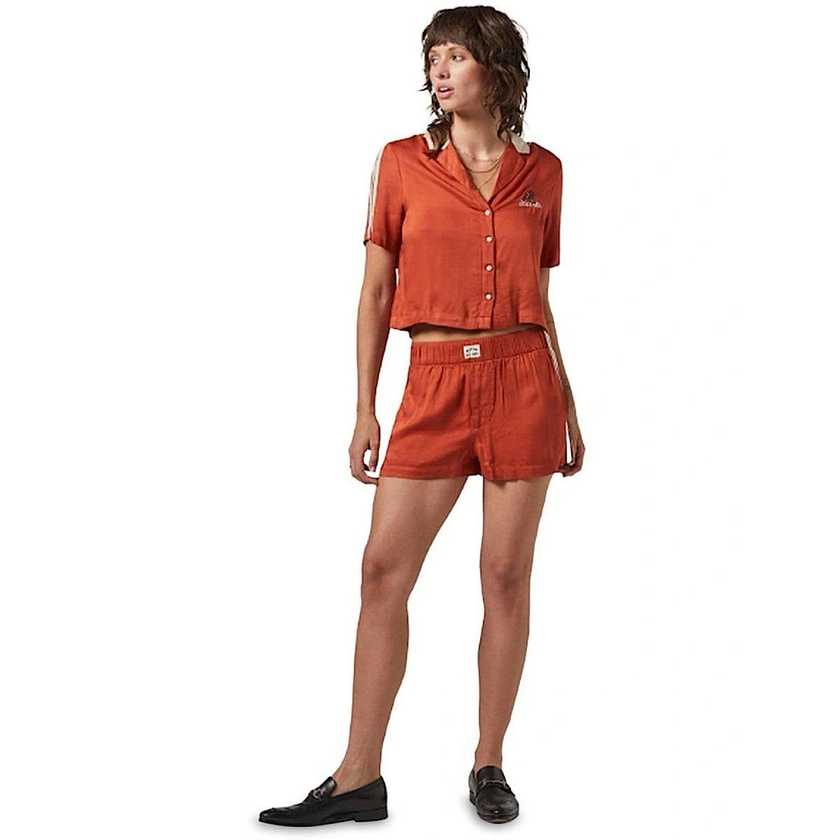 Brixton Women's Silky Boxer Short - Burnt Brick