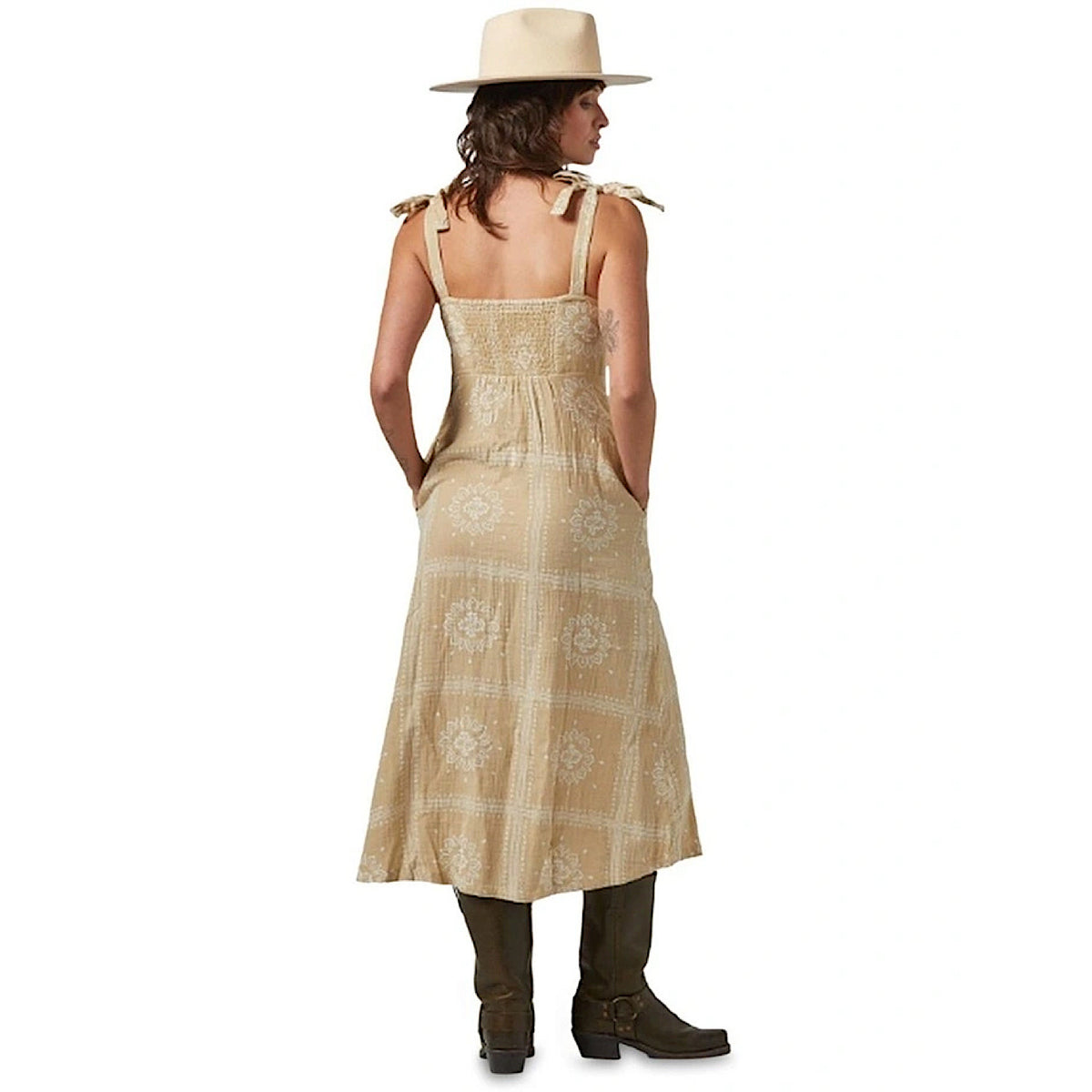 Brixton Women's Wandering Tie Dress - Pale Khaki Bandana